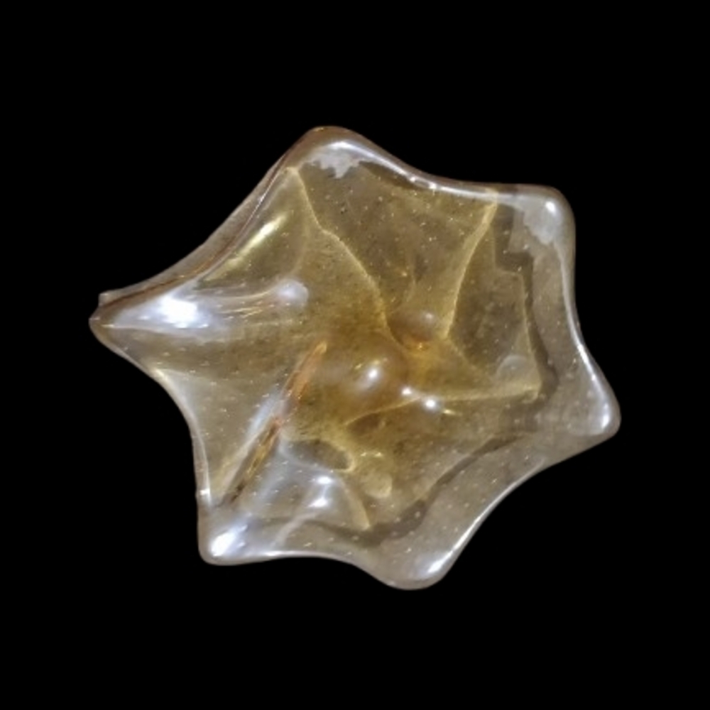 Vintage 1950's-1960's Murano Gold Star Shaped Dish/Candy Dish